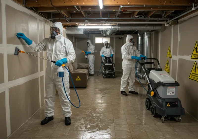 Basement Moisture Removal and Structural Drying process in Prineville, OR